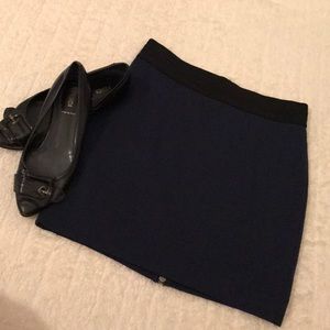BCBGMAXAZRIA Athenia Zip Navy Blue/ Black Skirt XS